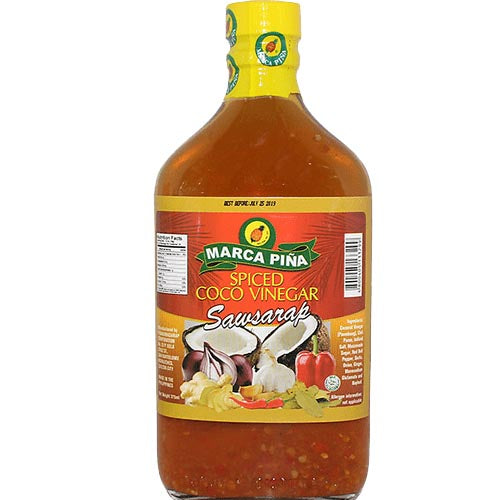 Marca Pina's Premium Spiced Coconut Vinegar - 375 ML, Ideal for Cooking