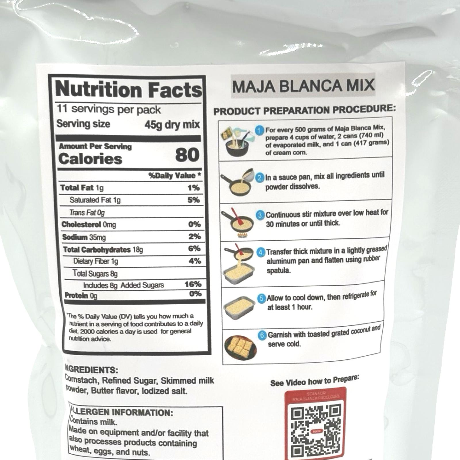 Miguelitos Instant Maja Blanca Premix - 550G (17.64oz) - Quick & Tasty Dessert