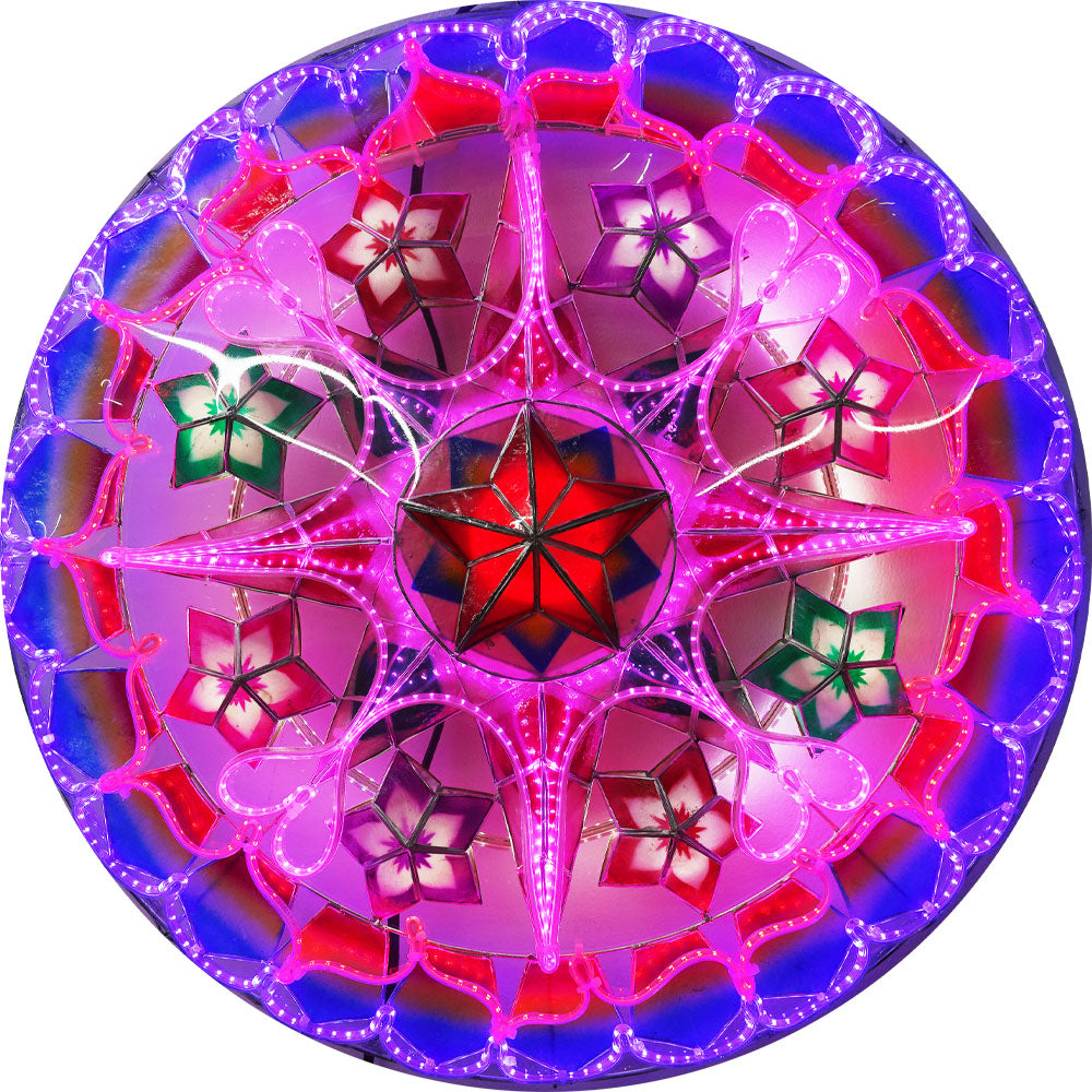 Hot Sale! Philippines Handmade Christmas Capiz Parol Lantern Star in Purple, Red, Blue - 24 Inches, 2 KG, 110 V