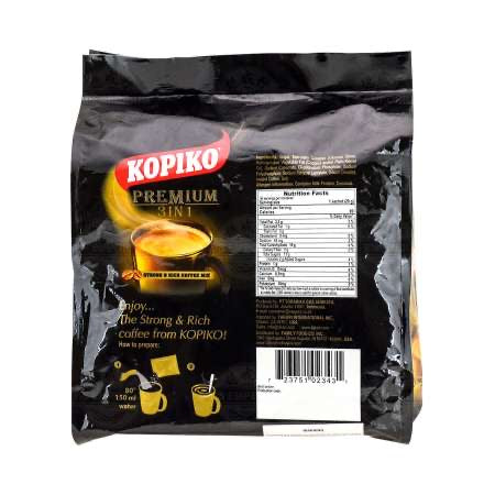 Kopiko 3-in-1 Instant Black Coffee Mix - 30 Count Per Convenient Bag