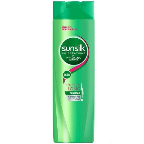Sunsilk Co-Creations Shampoo - Biotin & Aloe Vera for Strong, Long Green-Hued Hair
