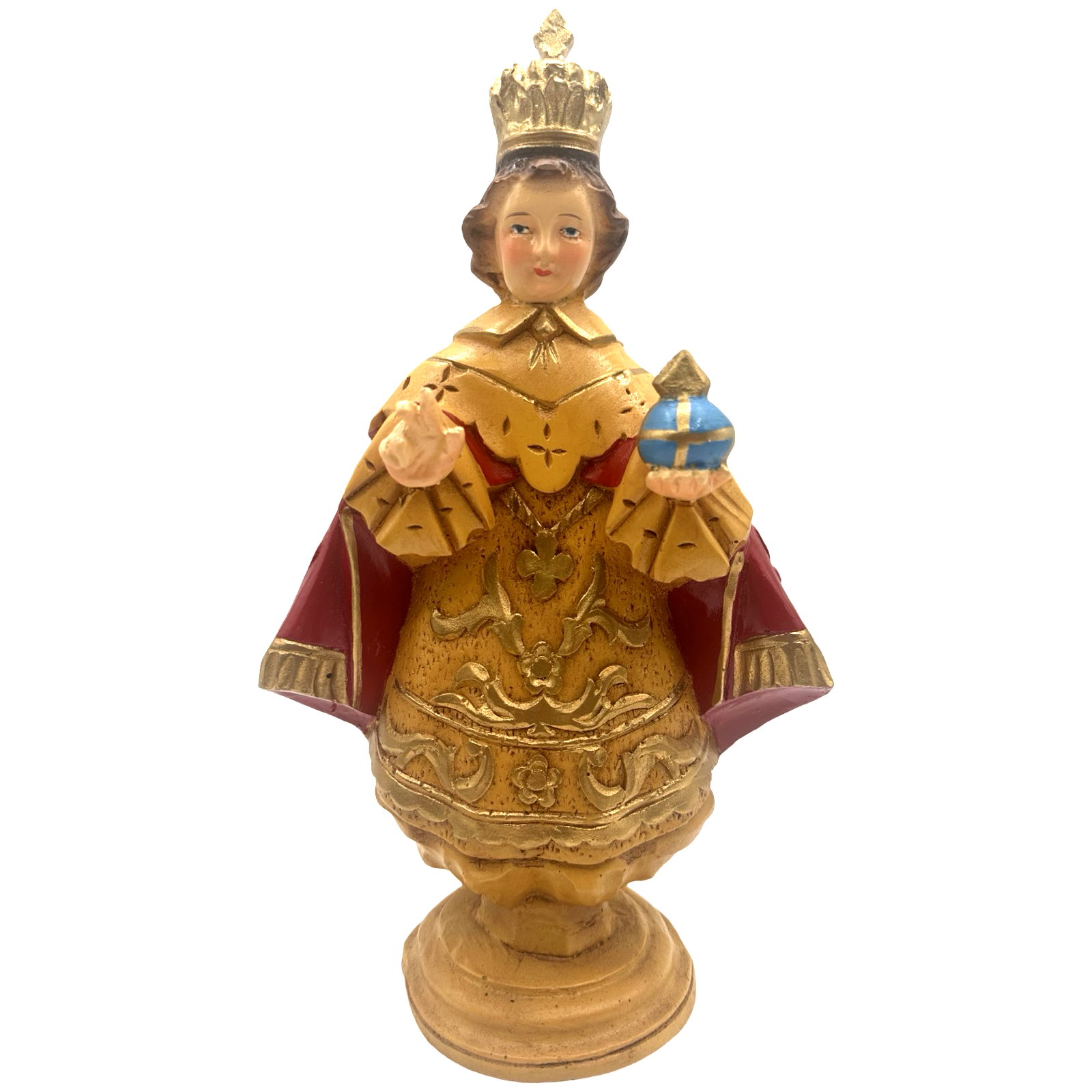 Limited Offer! 10.5x6 inches Red Sto. Niño Praga 6 Religious Statue - Authentic Philippine Handicraft