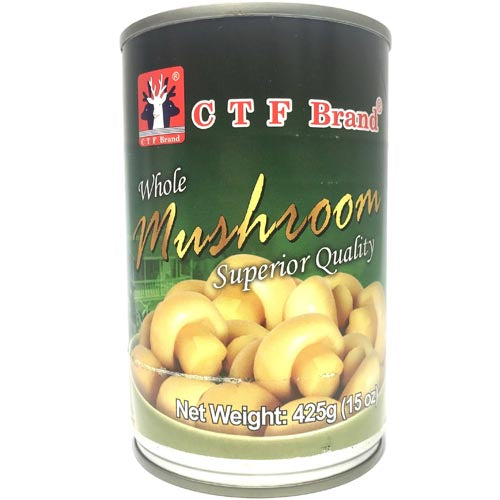 CTF Brand - 15 OZ Superior Quality Whole Mushrooms - Ideal for Various Dishes