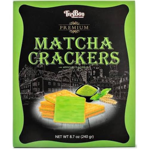 TresBon Premium Matcha Flavored Crackers - 240 G - A Delightful Snack You Can't Miss