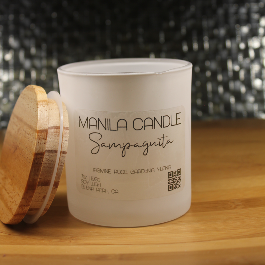 7 OZ Sampaguita Scented Manila Candle - Floral Fragrance Delight