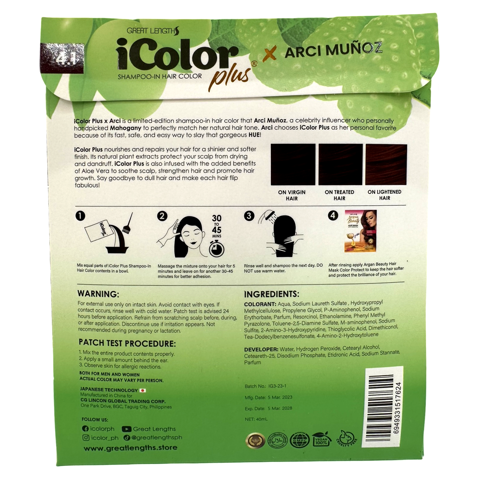 iColor Plus 40 ML Mahogany Shampoo-In Hair Color for Stunning Results