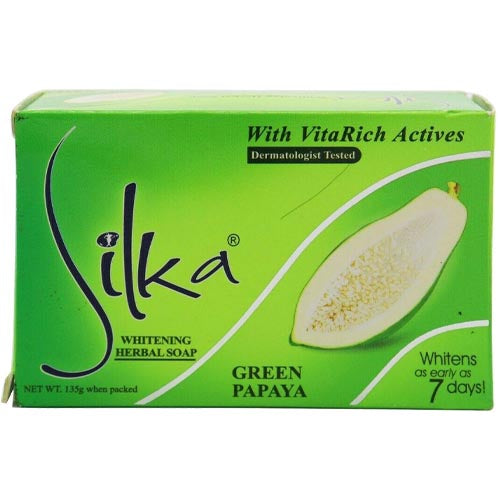 Silka Green Papaya Herbal Soap with VitaRich Actives - 135 G - Great Deal