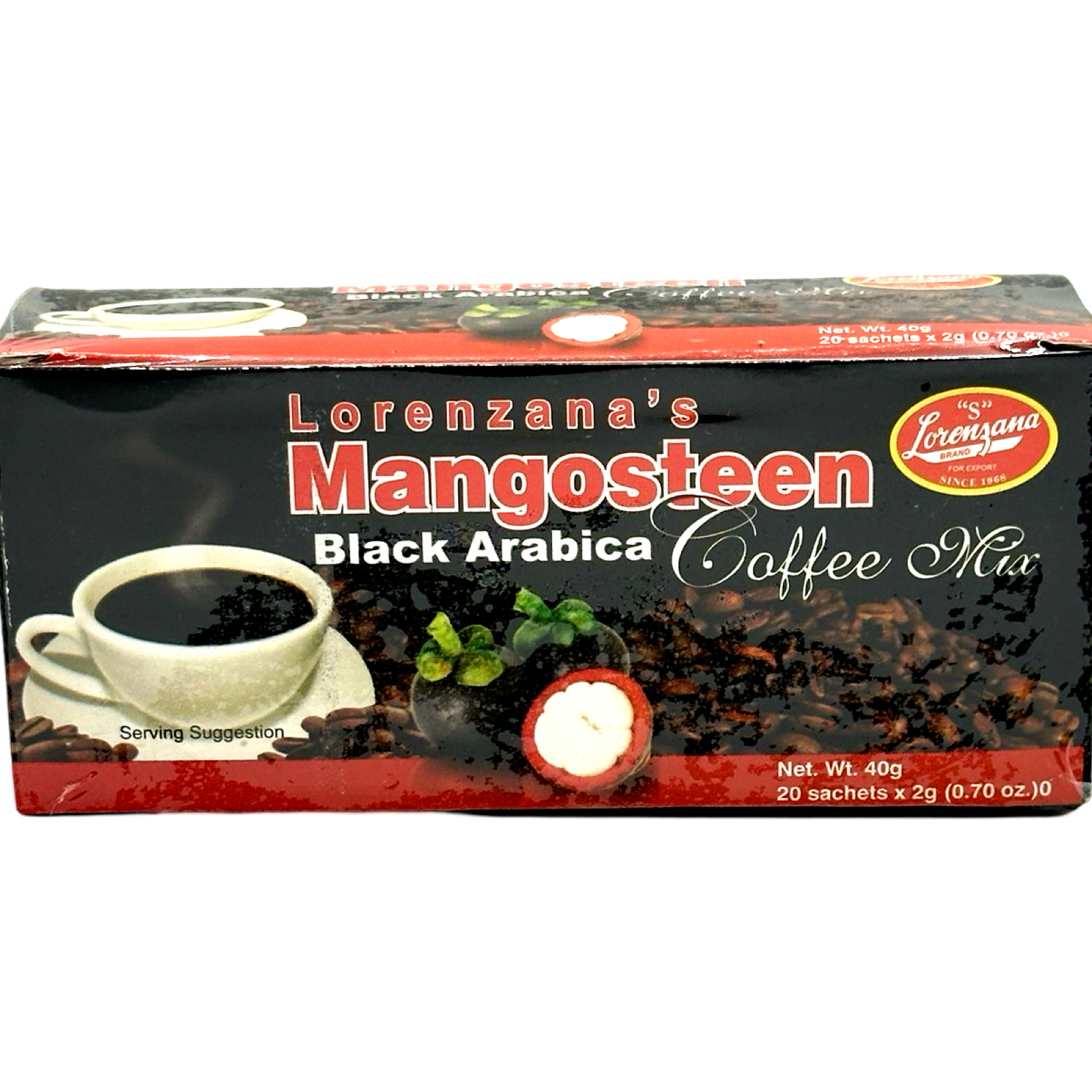 Lorenzana Special: 20 Sachets (40 G) Mangosteen - Black Arabic Coffee Mix