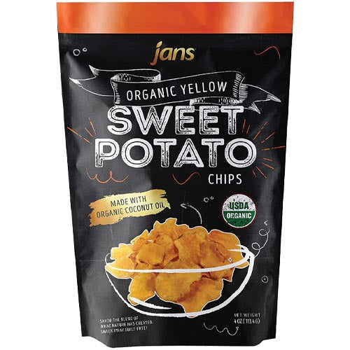 Jans Organic 4 OZ Yellow Sweet Potato Chips - Healthy Snack Delight