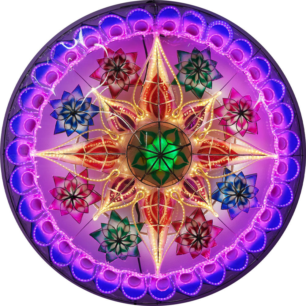 Hot Sale! Philippines Handmade Capiz Shell Christmas Star Lantern (Tala) in Purple, Blue, Yellow, White - 30 Inches