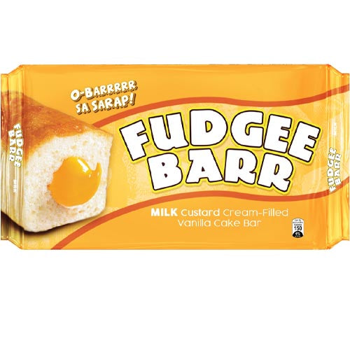 Rebisco Fudgee Bar - Vanilla Cake Bars with Milk Custard Cream Filling, 10 Pack (42 G)