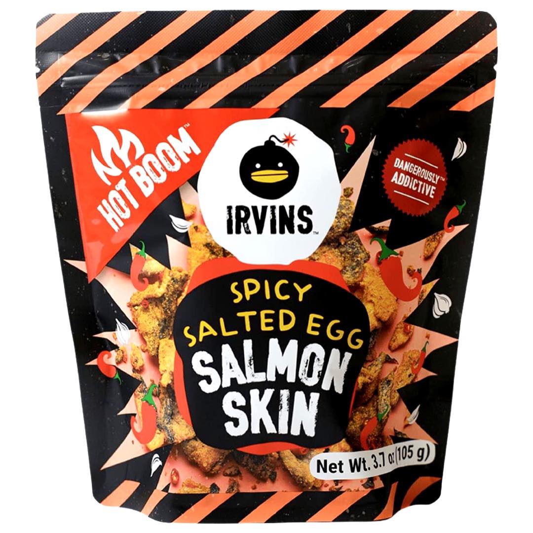 Irvins Spicy Salted Egg Salmon Skin - 105G - Tasty Delight