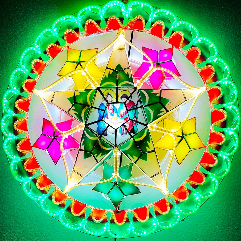 Hot Sale! Philippines Handmade Capiz Parol Lantern Star with LED Show - 24 Inches, 2 KG, 110 V