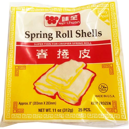 Wei-Chuan Super Thin Spring Roll Shells - 25 Pieces (11 OZ) for Crispier Spring Rolls