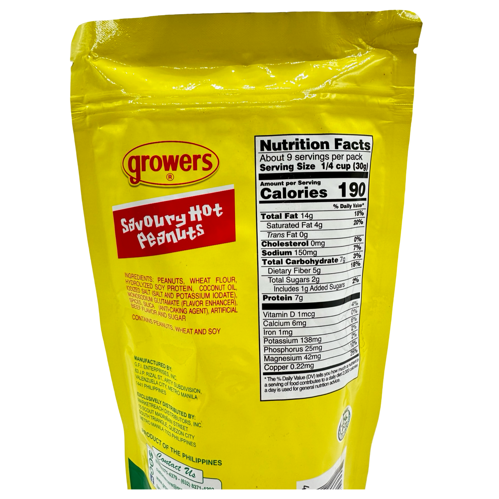 Growers Savoury Hot Peanuts - 9.88 OZ Party Pack