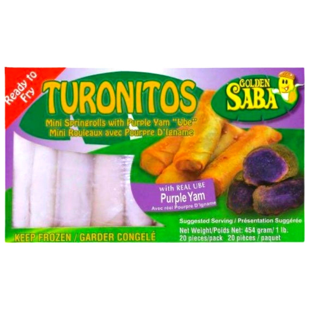 Special Offer! Mini Golden Saba Banana Rolls with Real UBE Purple Yam - 1 LB