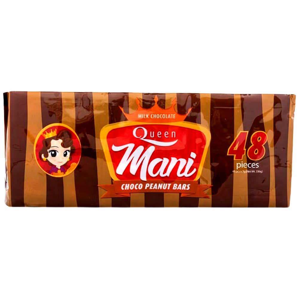 Queen Mani Milk Chocolate Choco Peanut Bars - 24 Pieces - Tasty Treat