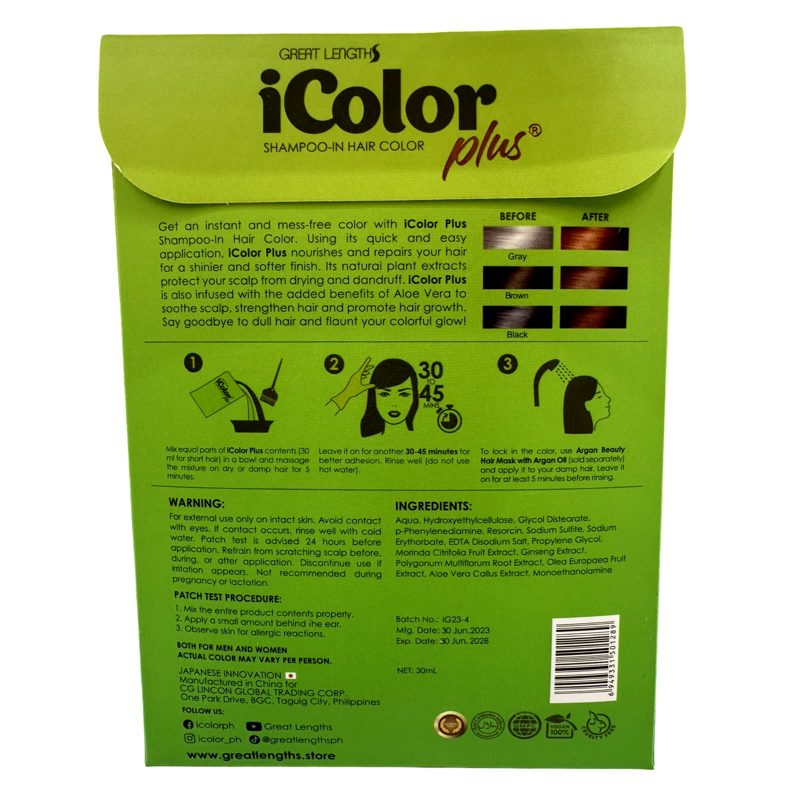 iColor Plus 30 ML Chestnut Brown Shampoo-In Hair Color