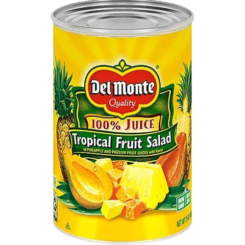 Del Monte 15 OZ 100% Tropical Fruit Salad Juice with Pineapple and Passion Fruit Flavors