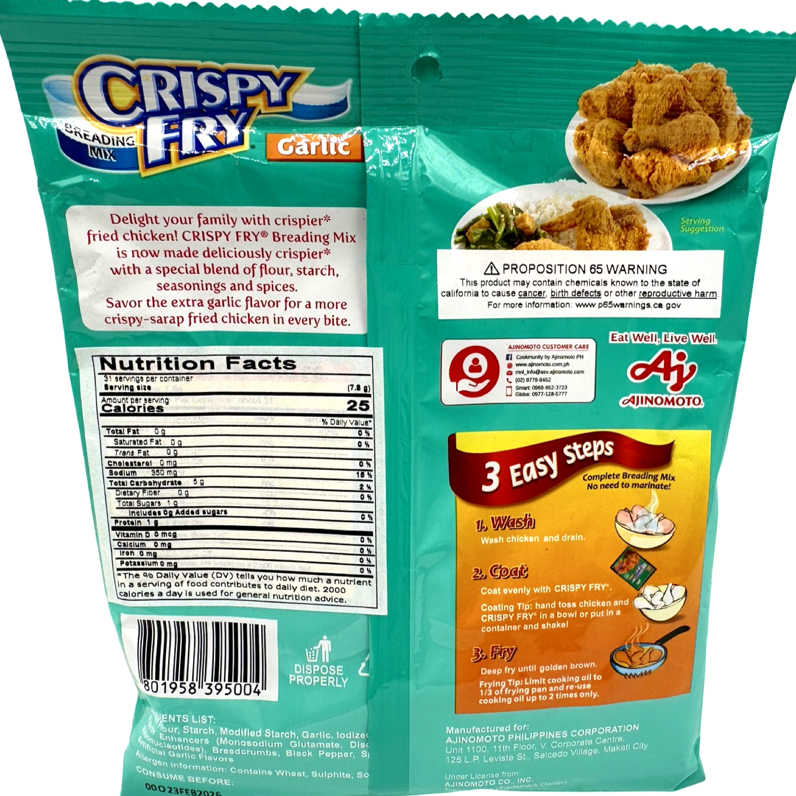 Ajinomoto - Tasty Garlic Crispy Fry Breading Mix - Great Deal