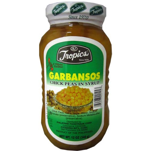 Tropics - 12 OZ Sweetened Chick Peas (Garbansos) - Perfect for Dishes & Desserts