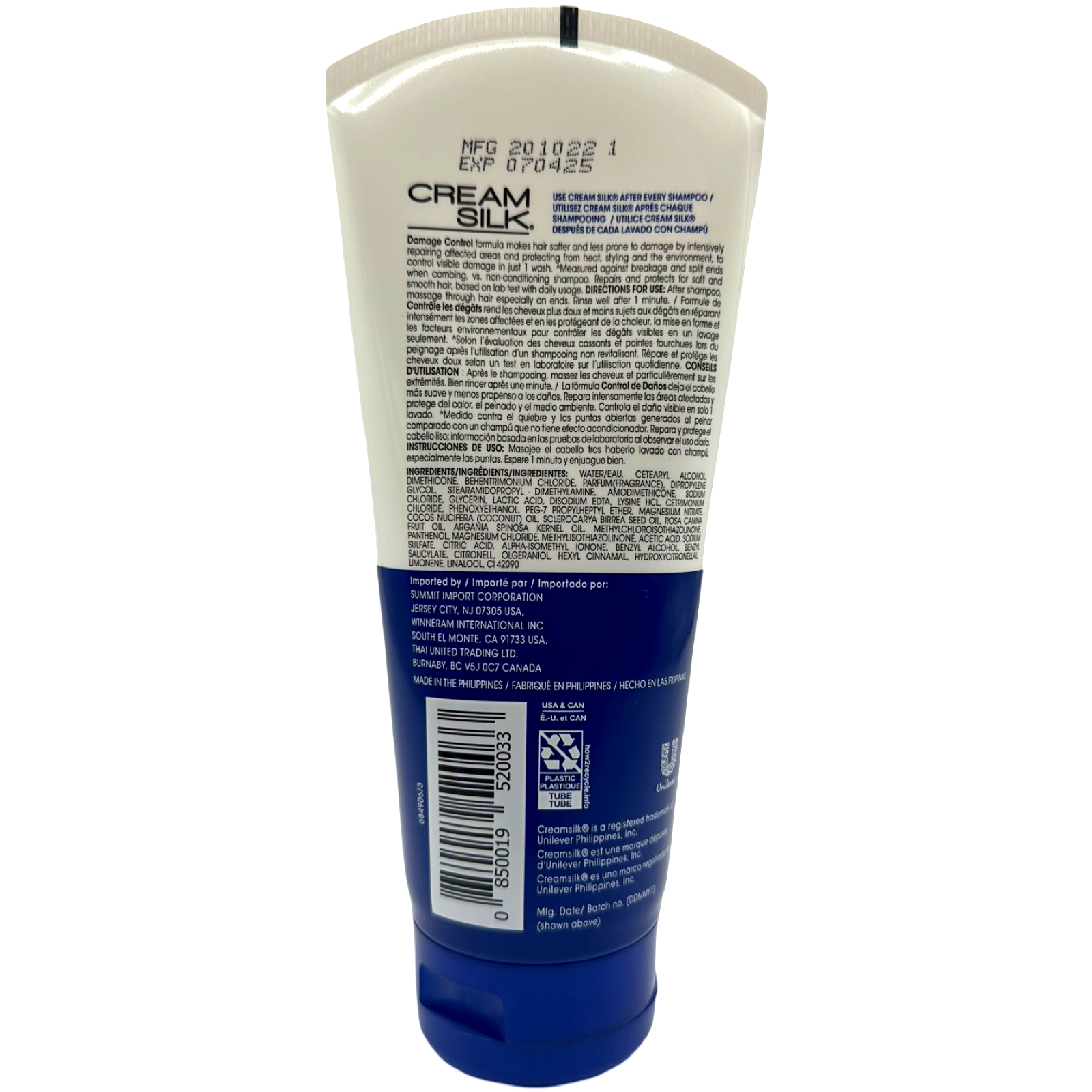 Cream Silk Blue Damage - Control Conditioner for Stronger, Repaired Hair