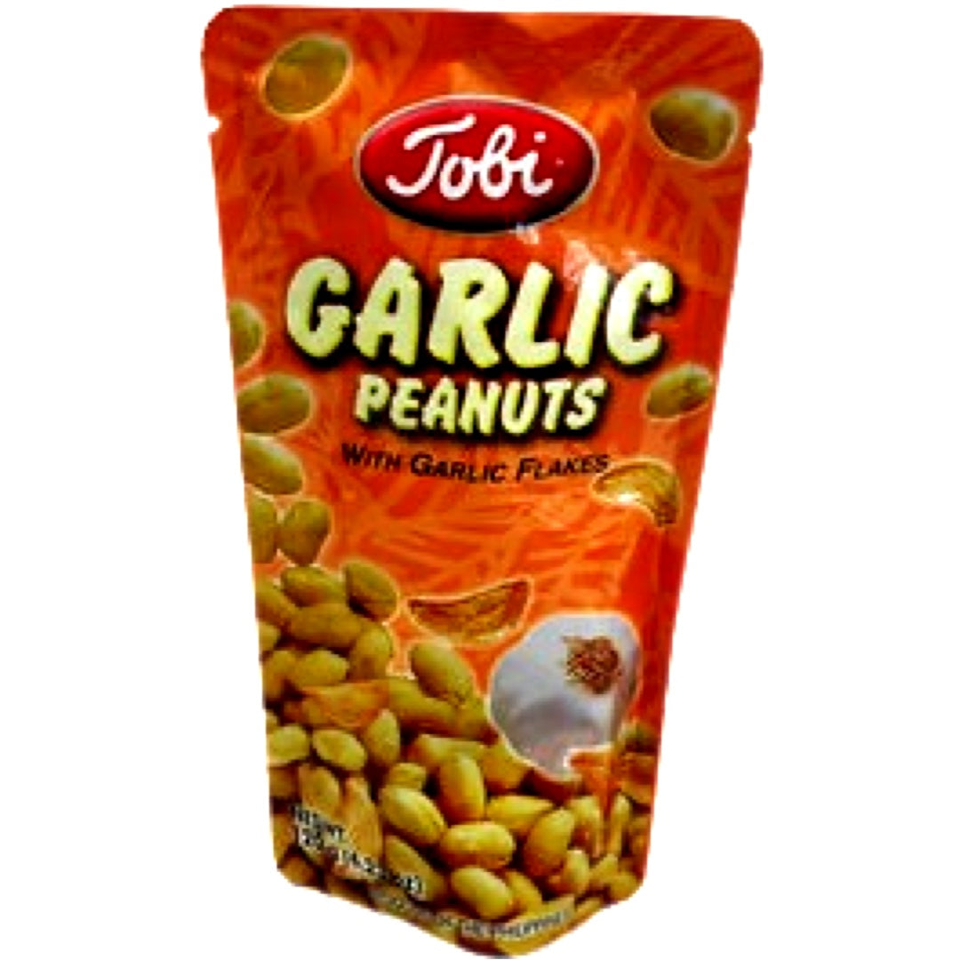Tobi's Delicious Garlic - Flavored Roasted Peanuts, 120 G Pack
