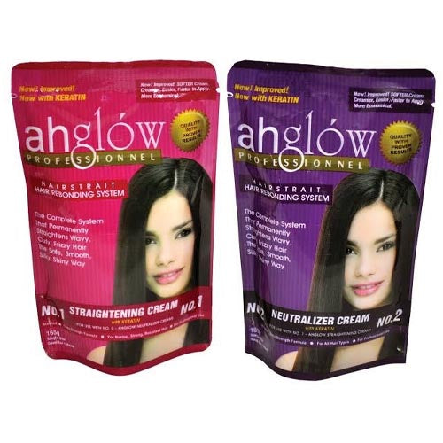 Ahglow Keratin Hair Rebonding Set - 330G for Single Use