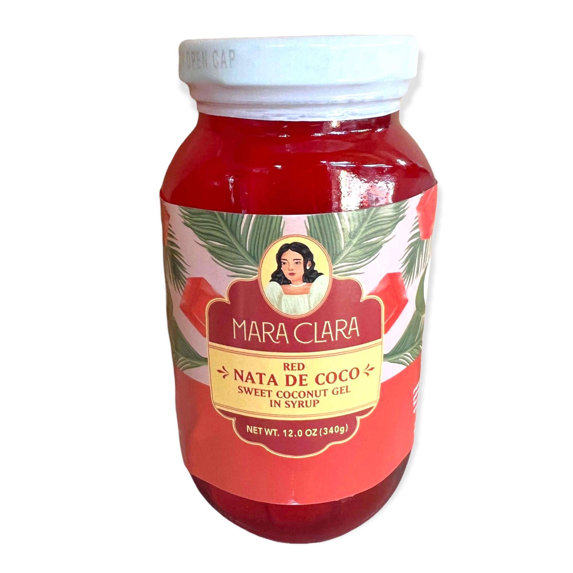 Mara Clara 12 OZ Red Sweet Coconut Gel in Syrup - Nata de Coco
