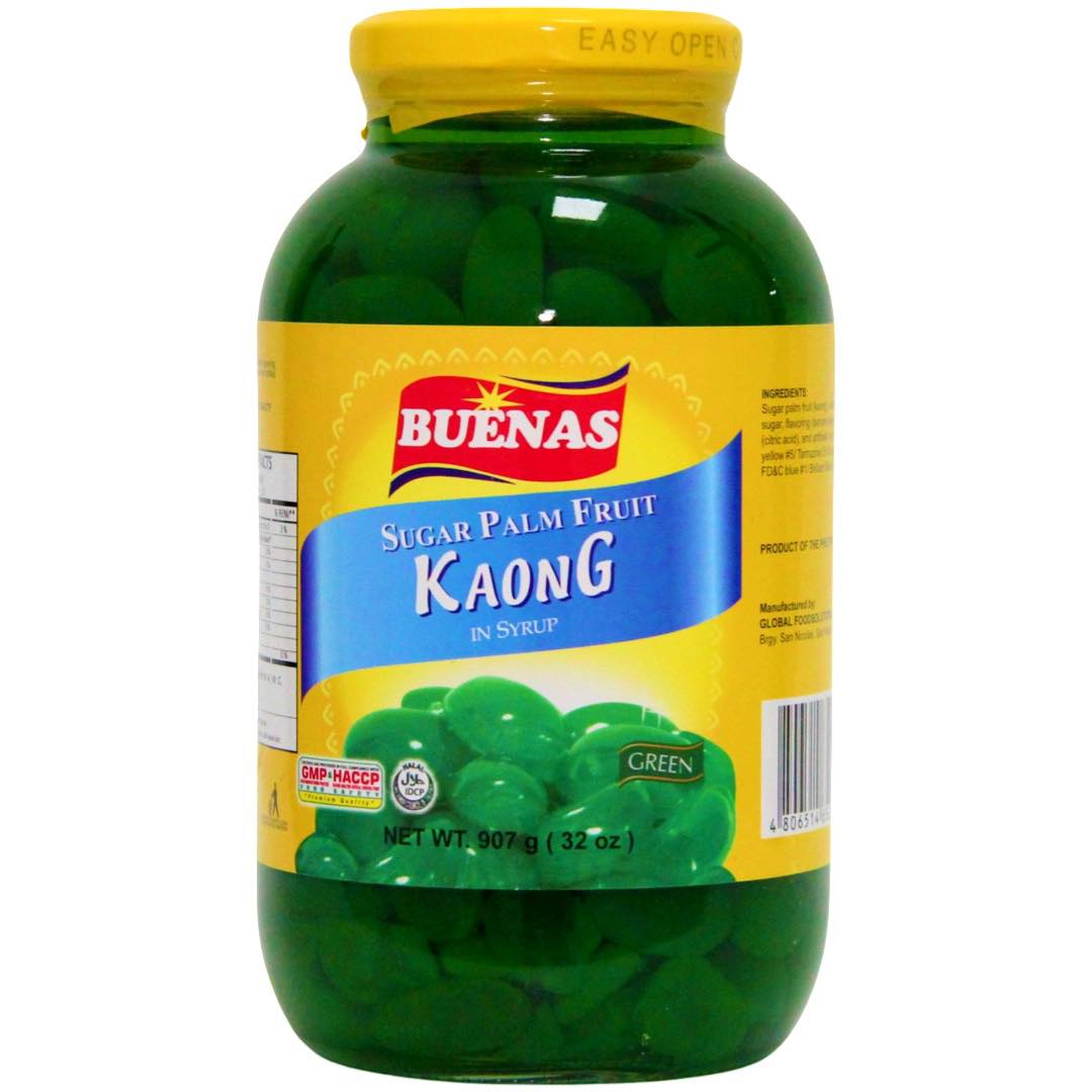 Special Offer! Buenas Green Sugar Palm Fruit (Kaong) in Syrup - 32 OZ