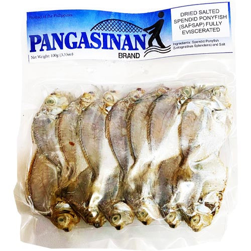 Pangasinan Brand - 100G Fully Eviscerated Dried Salted Splendid Ponyfish (SapSap)