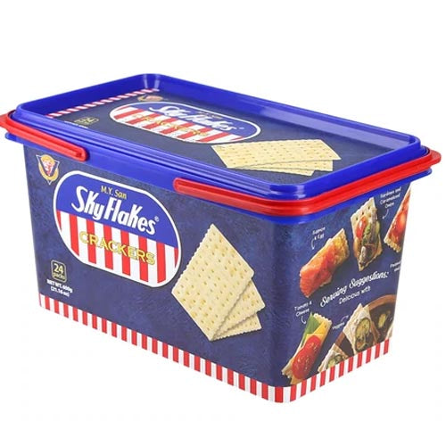 M.Y. San Skyflakes Crackers - 24 Pack in Plastic Tub, 600 G - Great Snack Deal