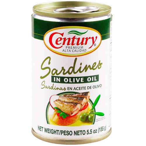 Century Premium Olive Oil Sardines - 155 G Can, Perfect for Quick Meals