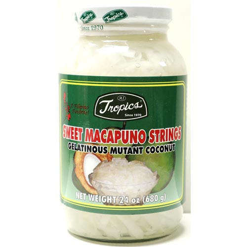 Tropics 12 OZ Gelatinous Mutant Coconut Macapuno Sports Strings - Delicious Filipino Coconut Product