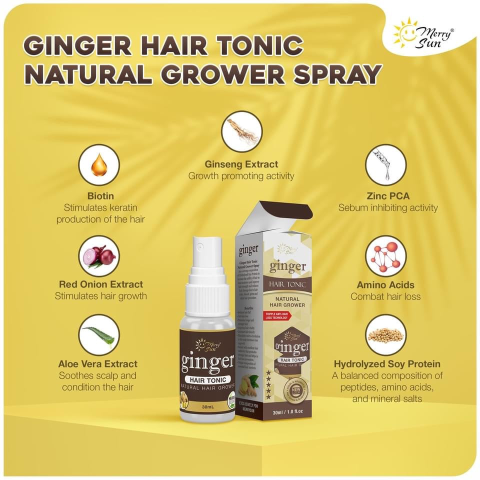 Merry Sun Ginger Hair Growth Spray - 30ml Special Offer