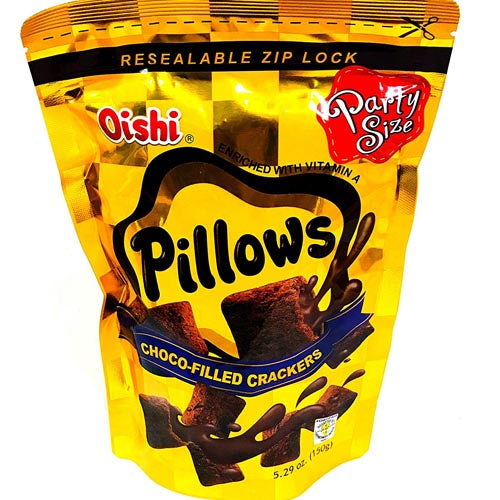 Oishi Big Party Size 150G Chocolate Filled Pillow-shaped Crunchy Crackers - Ideal for Snacking
