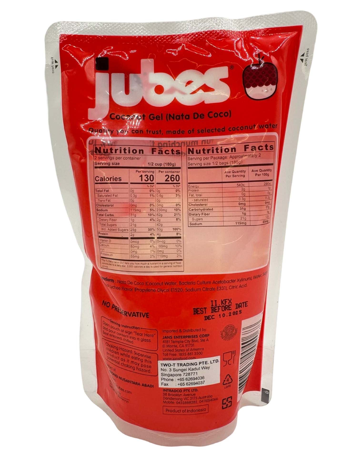 Hot Sale! 360G Lychee - Infused Coconut Gel Jubes