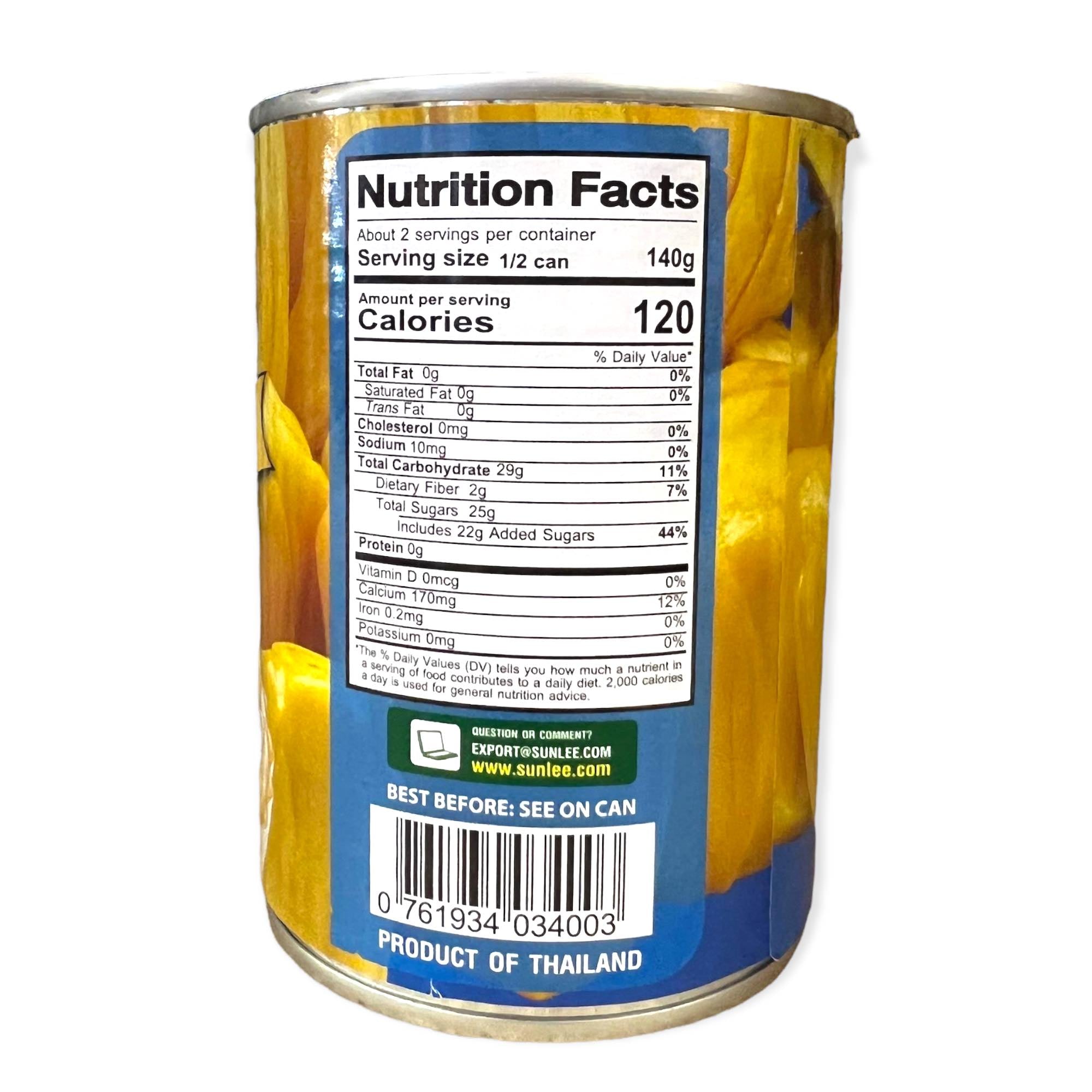 Sunlee Brand - Premium Yellow Jackfruit Strips in Syrup - 20 OZ Can - A Tropical Delight!