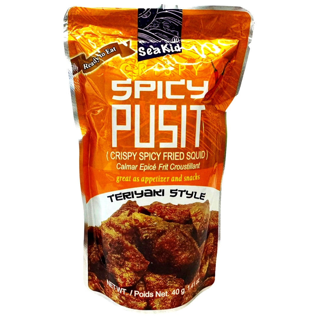 Seakid's Premium 40G Crispy Spicy Fried Squid Snack in Teriyaki Style