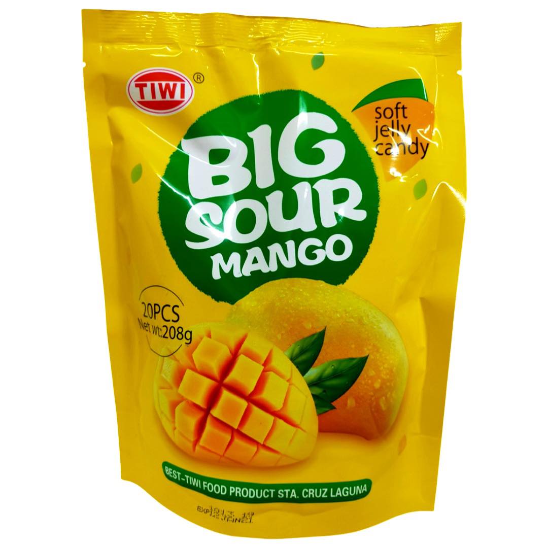 Tiwi Big Sour Mango Flavored Soft Jelly Candies - 20 Pieces (208 G)