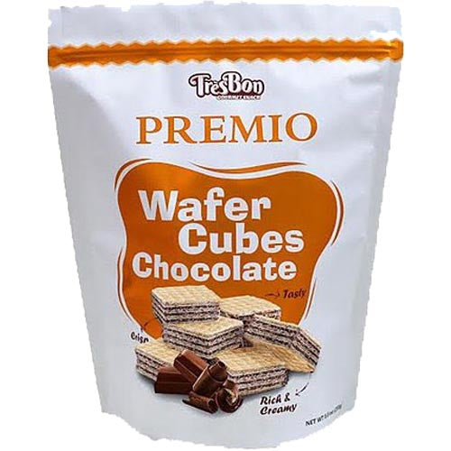 TresBon Premio Chocolate Wafer Cubes - Rich, Creamy and Perfect for Snacking - 8.5 OZ