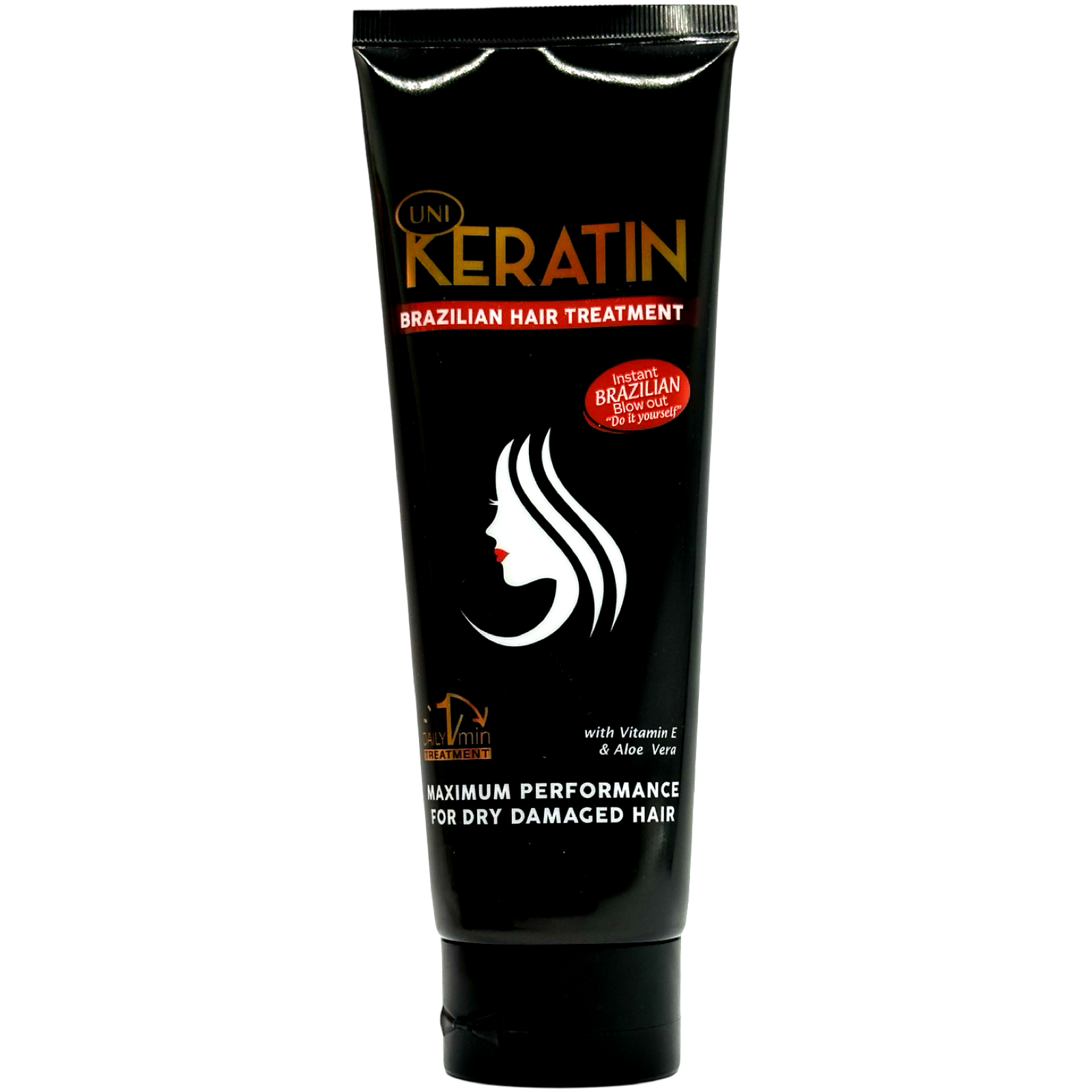 Get Gorgeous! 200 G UNI Brazilian Keratin Hair Treatment with Vitamin E & Aloe Vera (BLACK)