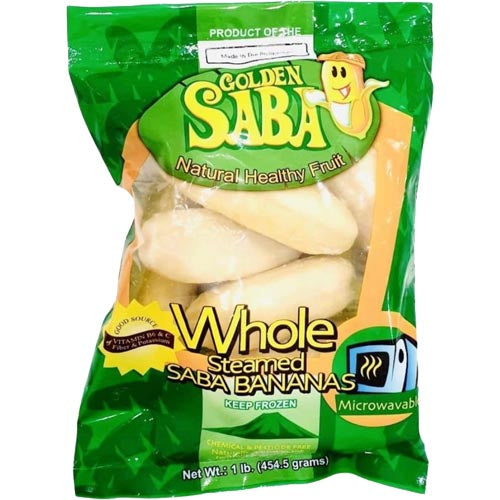 Frozen Whole Steamed Golden Saba Bananas - 1 LB Imported from Philippines