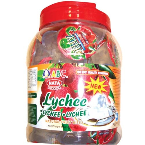 Great Deal! 1000G ABC Coconut Lychee Jelly in Plastic Jar - Ideal Sweet Treat