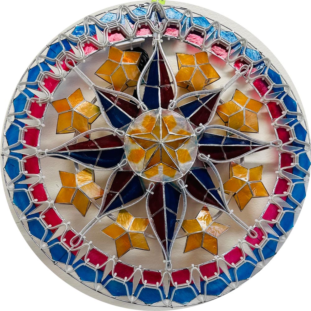 24-Inch Filipino Christmas Capiz Parol Star Lantern with Multi-Color LED Show (PHA)
