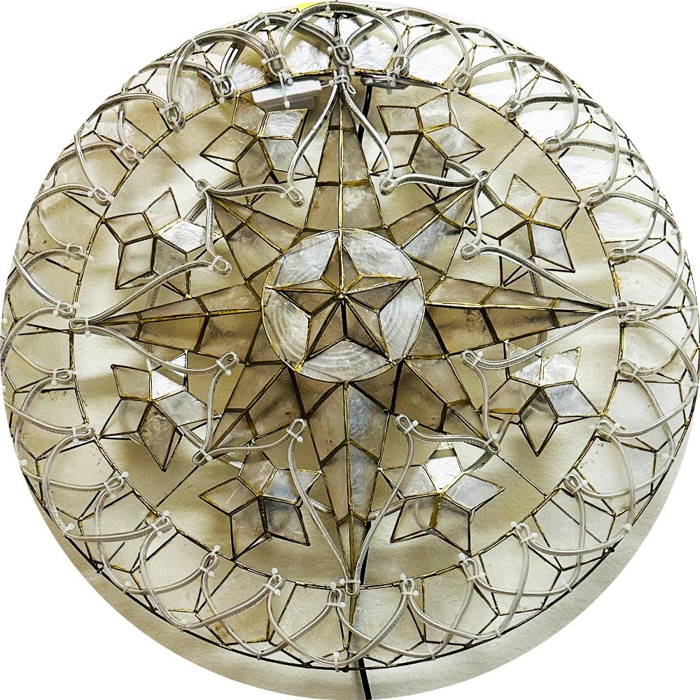 Hot Sale! Philippines Handmade Christmas Capiz Shell Star Parol Lantern - White LED, 24 Inches, 2 KG, 110V