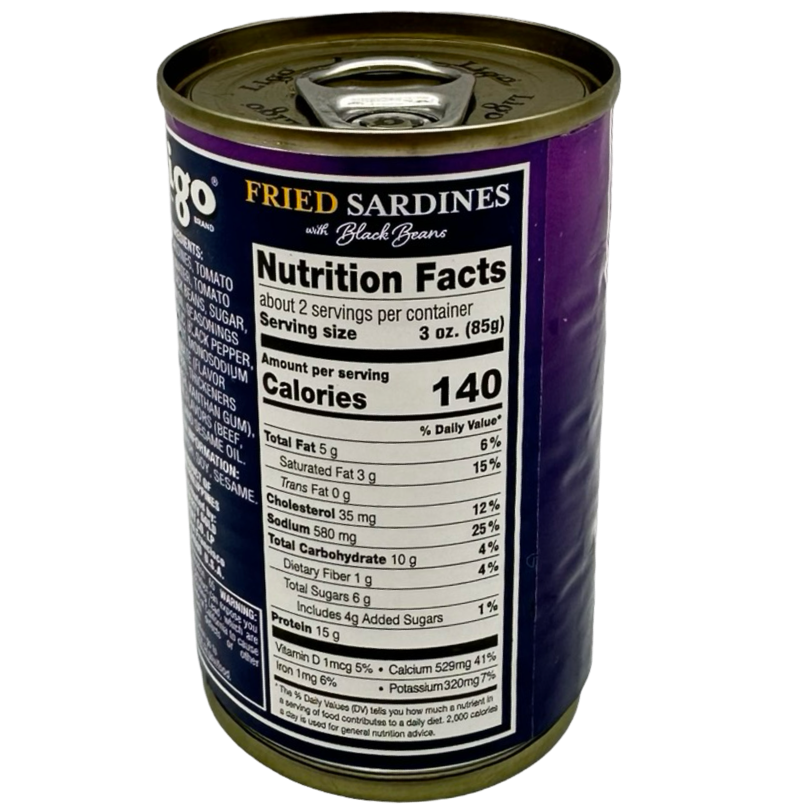 Ligo Canned Fried Sardines with Black Beans - 5.5 oz, A Savory and Nutritious Delight