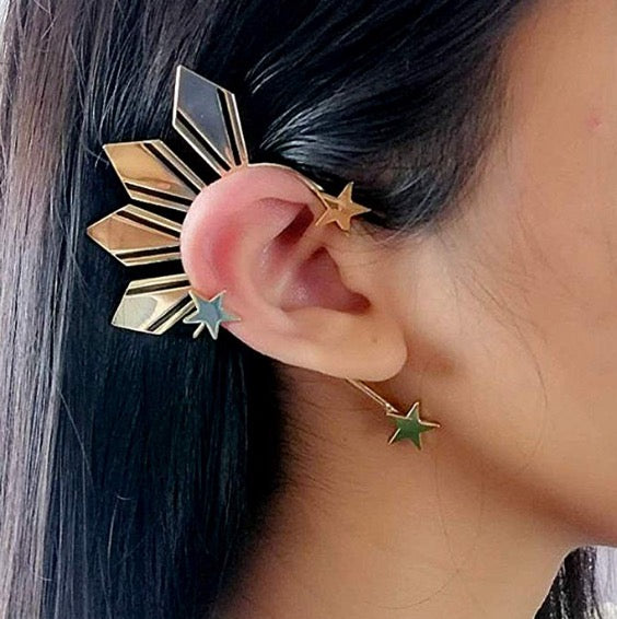 Hot! 50G Gold-plated Philippine Sun Star Ear Cuff Jewelry