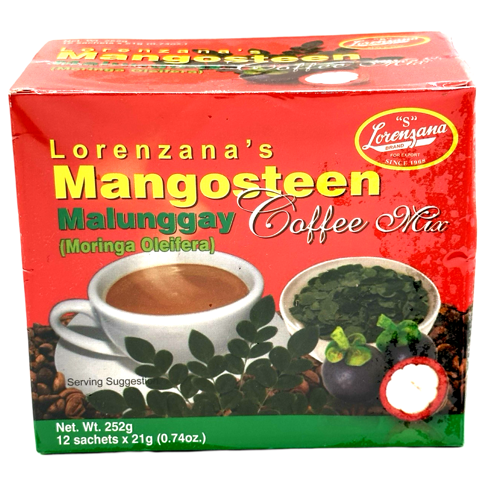 Lorenzana Mangosteen Malunggay Coffee Mix - 12 Sachets (210 G) - Try Now!