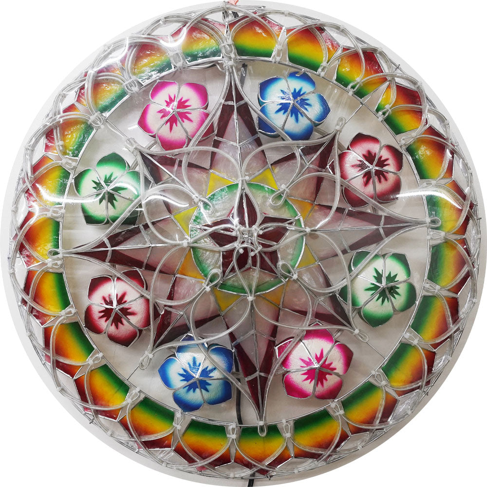 Hot Sale! Filipino Handmade Christmas Capiz Parol Lantern Star in Green, Red, White - 24 Inches, 2 KG, 110 V